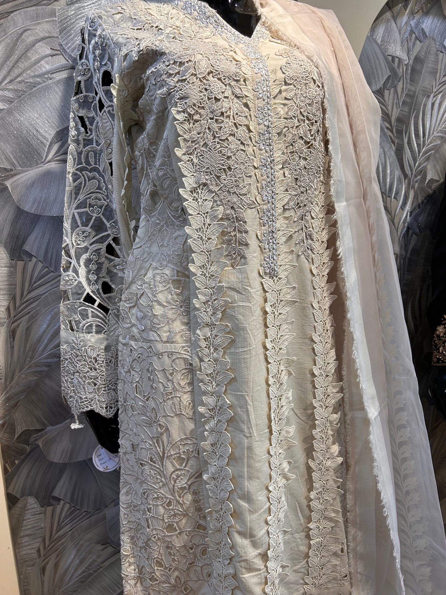 Warm Ivory Pakistani Suit with Dupatta