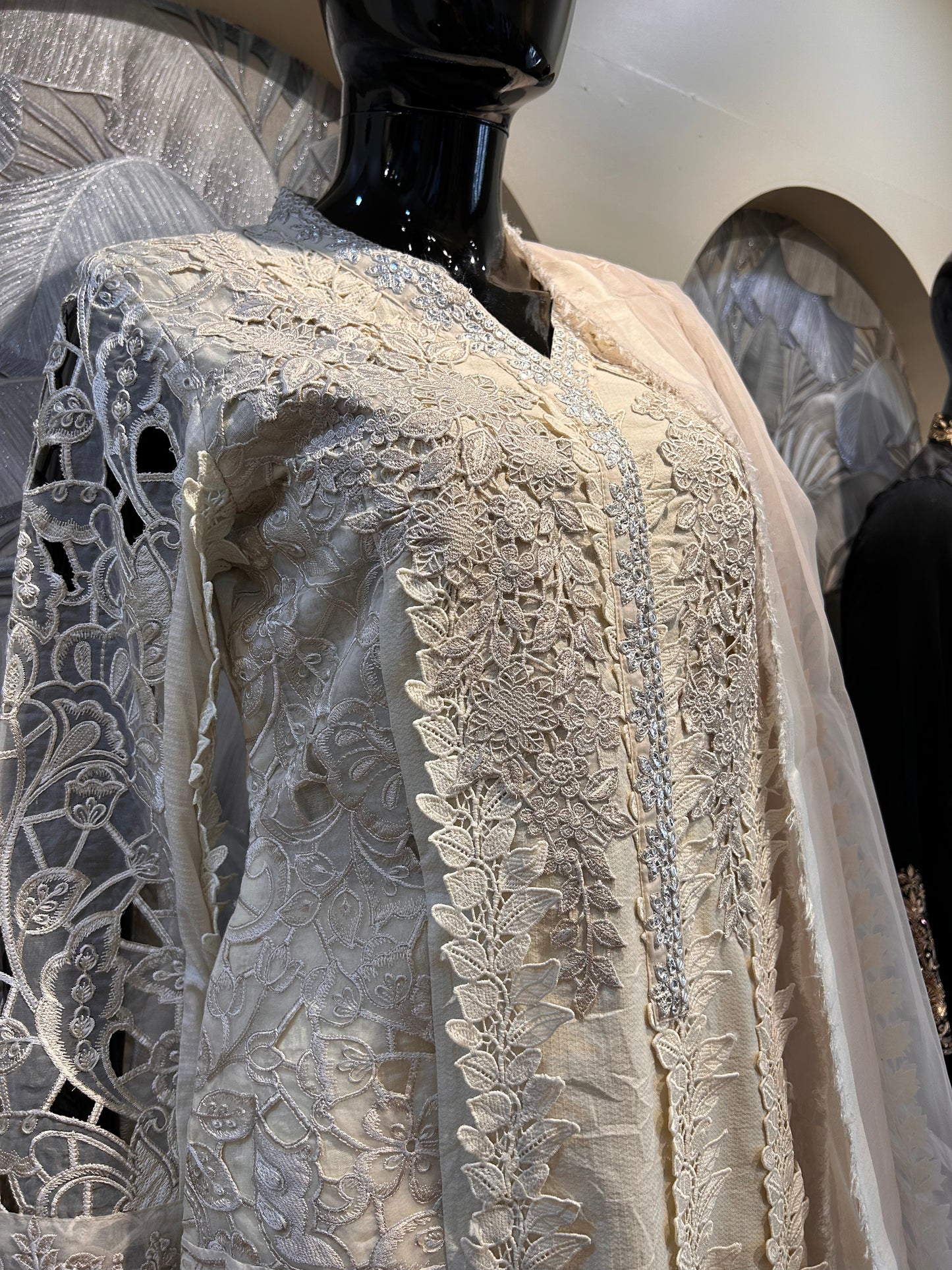Warm Ivory Pakistani Suit with Dupatta