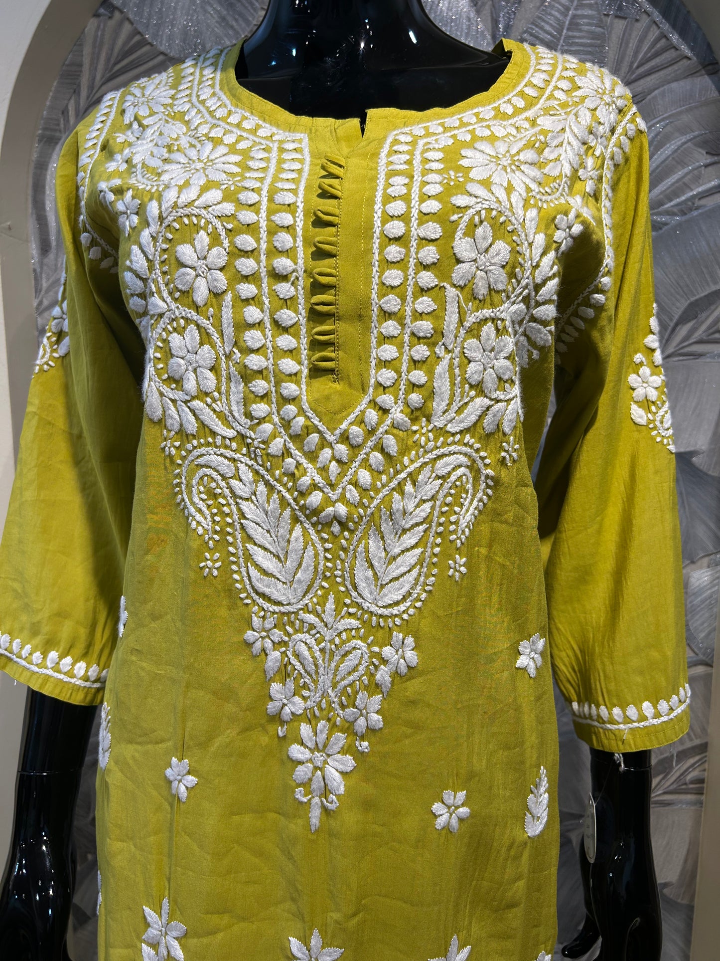 Citrine Cotton Chikankari Kurta Set