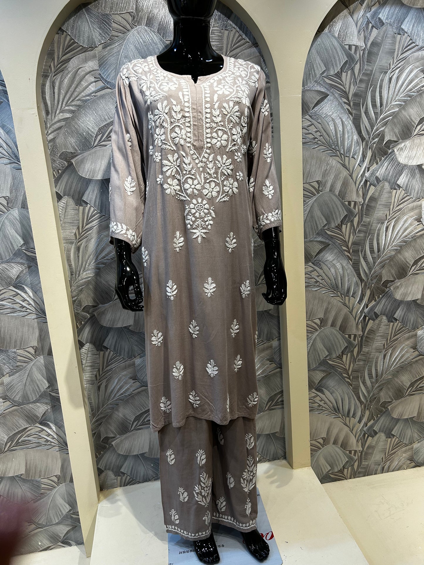 Dust Storm Cotton Chikankari Kurta Set