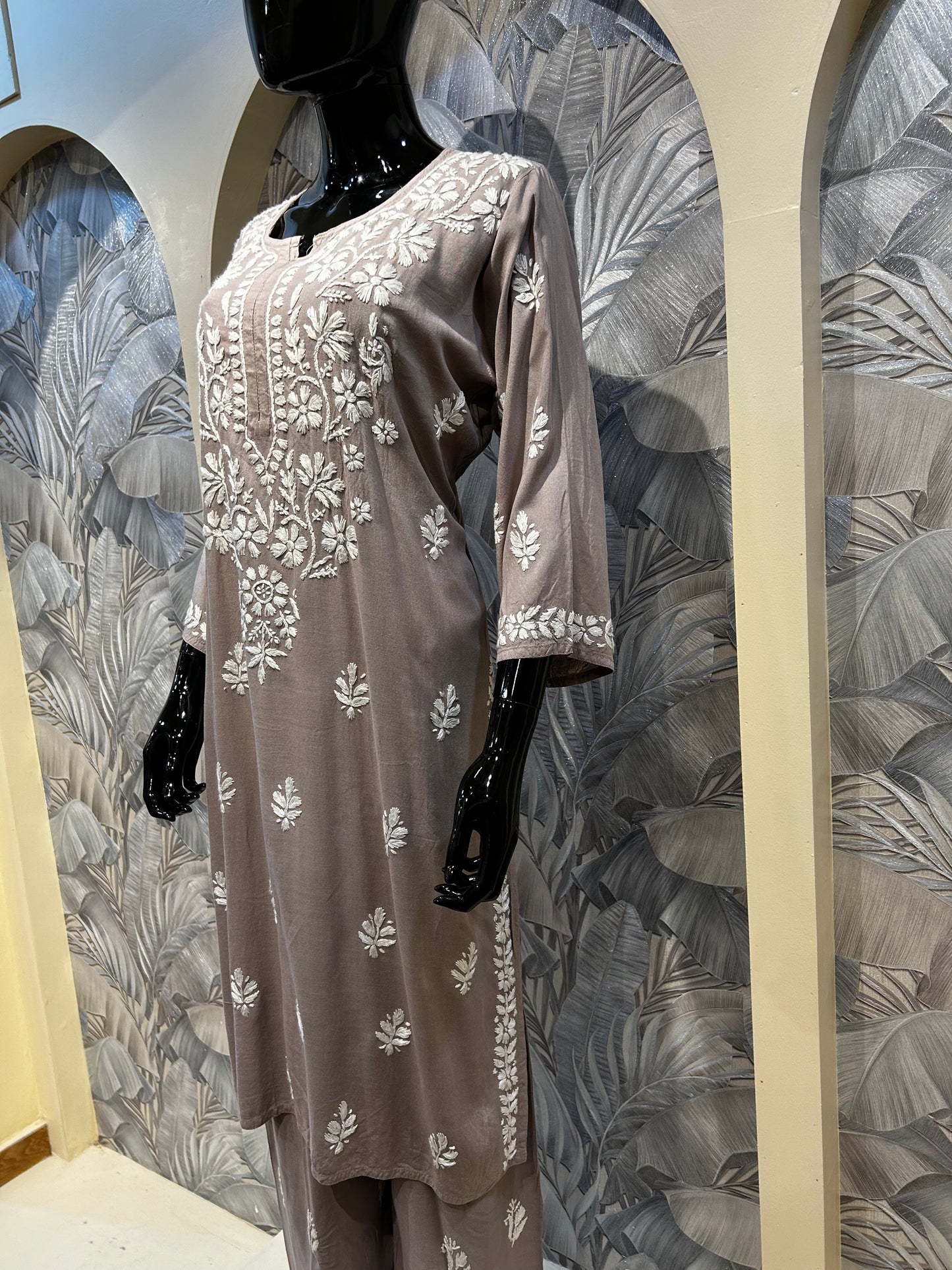 Dust Storm Cotton Chikankari Kurta Set