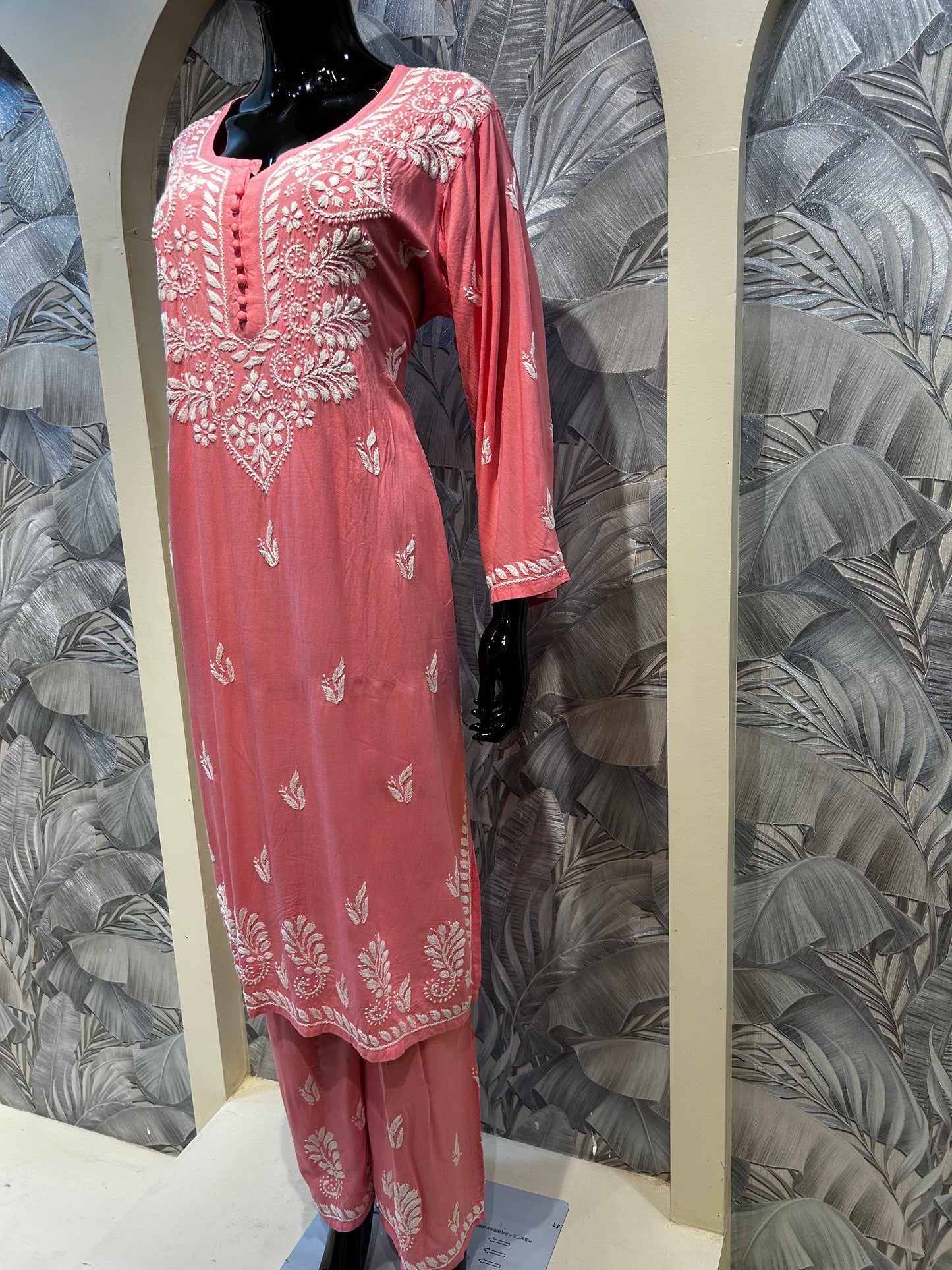 Tulip Pink Cotton Chikankari Kurta Set