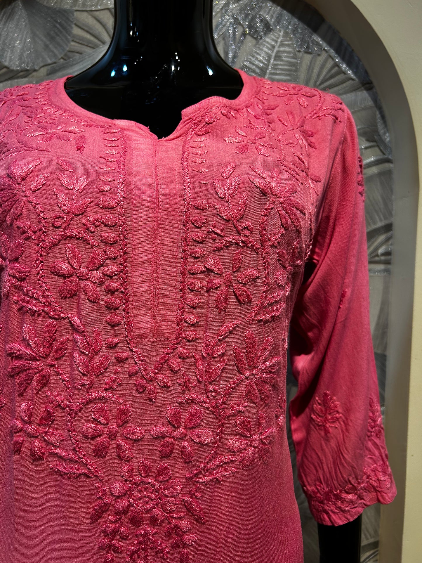 Ultra Red Cotton Chikankari Kurta Set